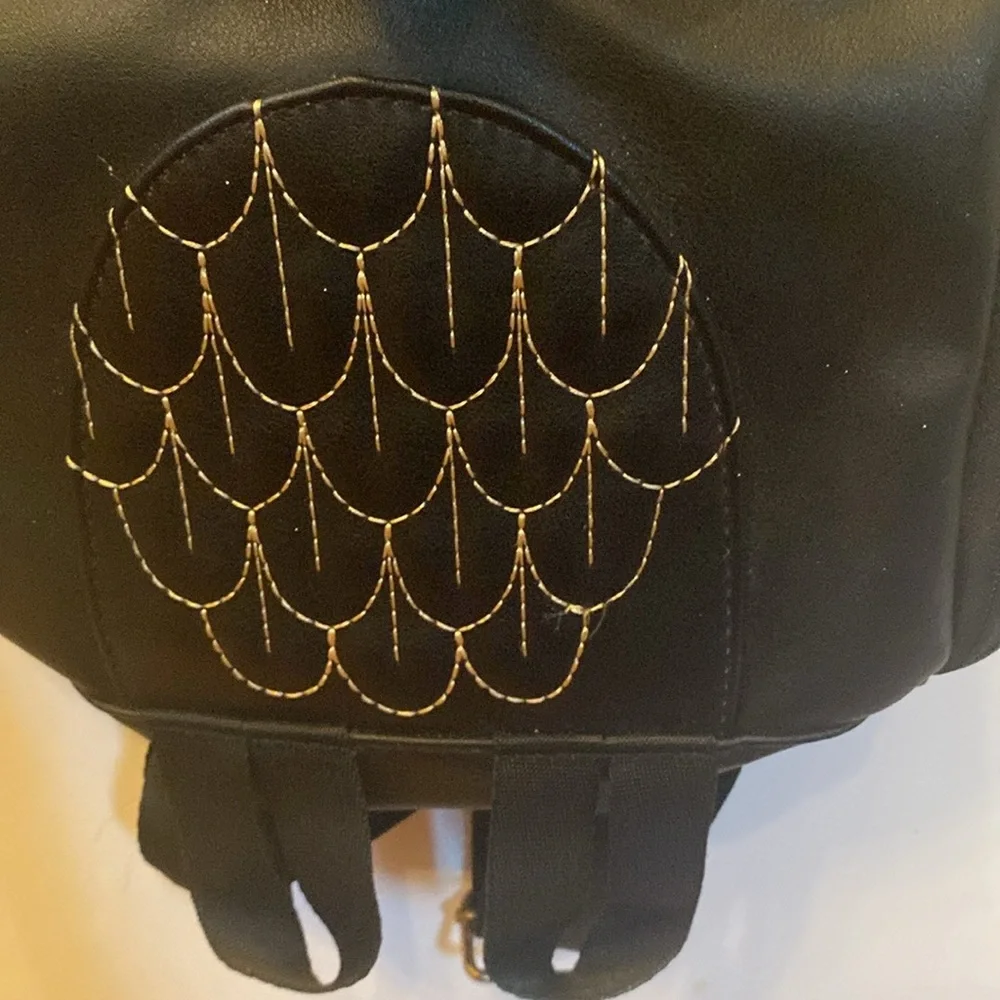 Classy Owl Backpack Pu Leather Mini backpack goldtone accents adjustable straps